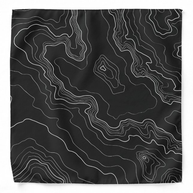 Black Topography Bandana (Front)