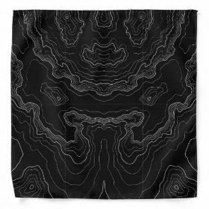 Black topography bandana