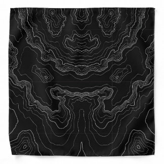Black topography bandana