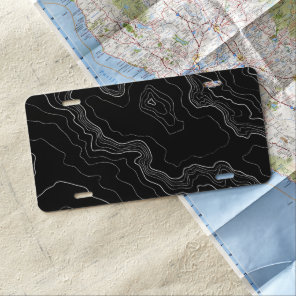 Black Topography License Plate