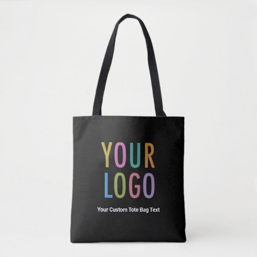 Black Tote Bag Custom Company Logo All_Over_Print