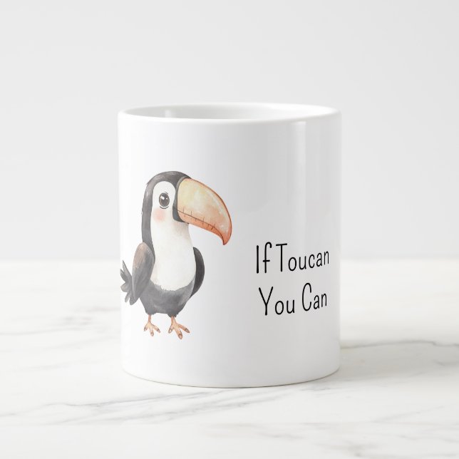 Black Toucan Bird   Giant Coffee Mug (Front)