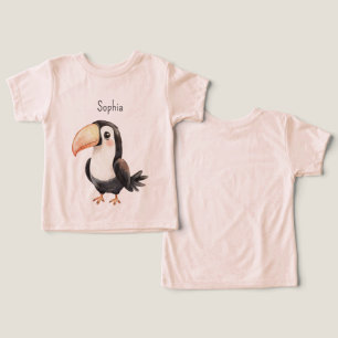 Black Toucan Bird Peach Beak Toddler T-shirt
