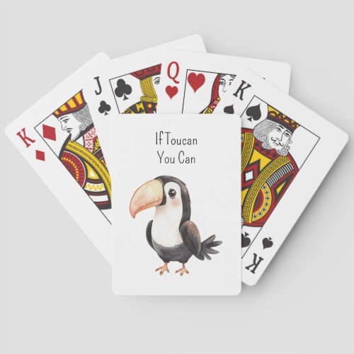 Black Toucan Bird   Poker Cards