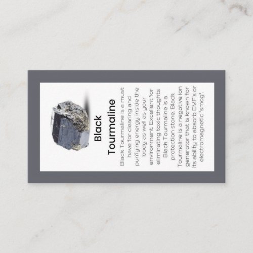Black Tourmaline Crystal Meaning Jewelry Display  Business Card