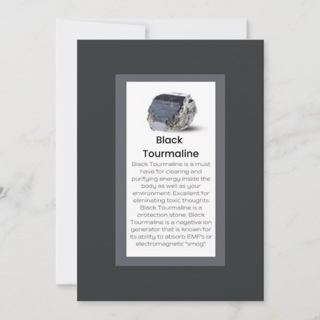 Black Tourmaline Crystal Meaning Jewelry Display  Holiday Card (Front)