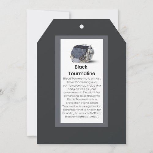 Black Tourmaline Crystal Meaning Jewelry Display  Holiday Card