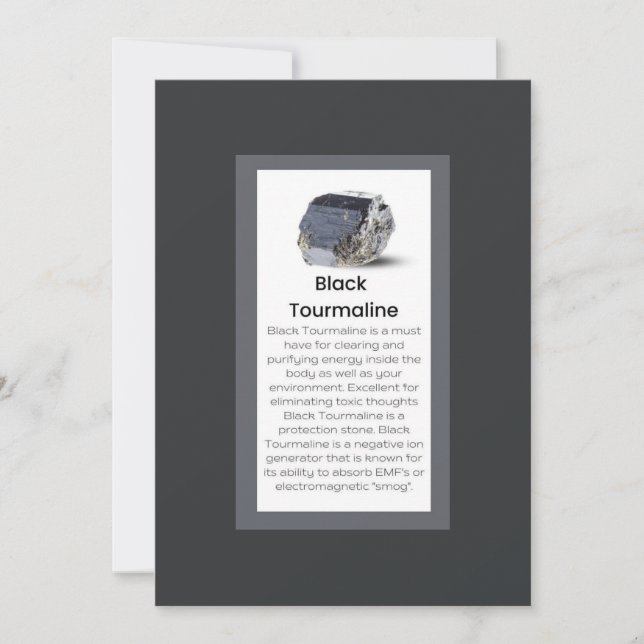 Black Tourmaline Crystal Meaning Jewelry Display  Holiday Card (Front)
