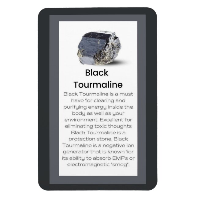 Black Tourmaline Crystal Meaning Jewelry Display  Magnet (Vertical)