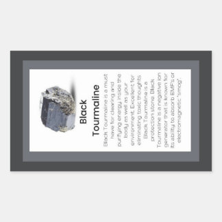 Black Tourmaline Crystal Meaning Jewelry Display Rectangular Sticker