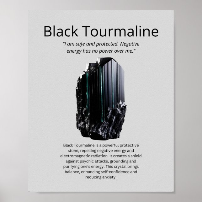 Black Tourmaline Crystal Meaning Poster (Front)