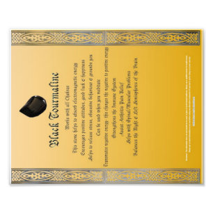 Black Tourmaline Properties Chart Photo Print