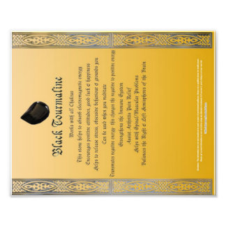 Black Tourmaline Properties Chart Photo Print