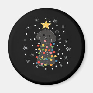 Black Toy Poodle Christmas Tree Classic T-Shirt Magnet