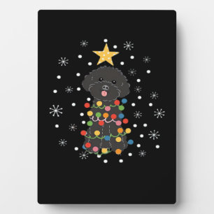Black Toy Poodle Christmas Tree Classic T-Shirt Plaque