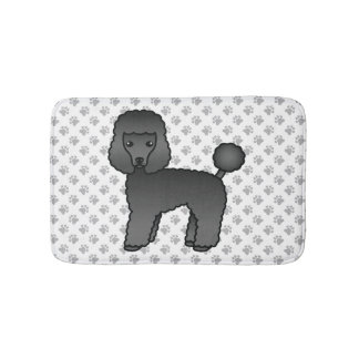 Black Toy Poodle Cute Cartoon Dog Bath Mat