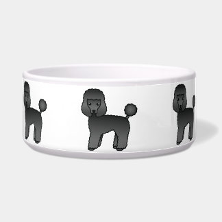 Black Toy Poodle Cute Cartoon Dog Bowl