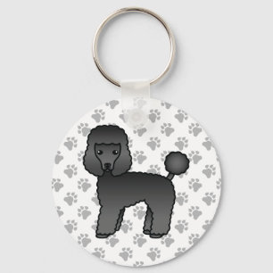 Black Toy Poodle Cute Cartoon Dog Keychain