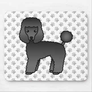 Black Toy Poodle Cute Cartoon Dog Mouse Pad