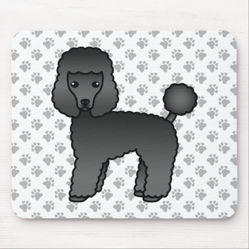 Black Toy Poodle Cute Cartoon Dog Mouse Pad