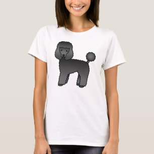 Black Toy Poodle Cute Cartoon Dog T-Shirt