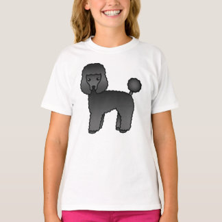 Black Toy Poodle Cute Cartoon Dog T-Shirt