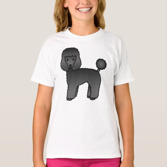 Black Toy Poodle Cute Cartoon Dog T-Shirt | Zazzle.com