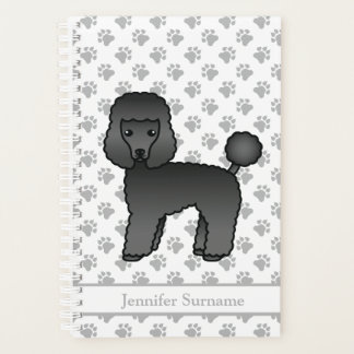 Black Toy Poodle Cute Cartoon Dog &amp; Text Planner