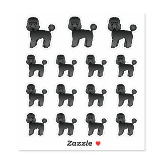 Black Toy Poodle Cute Cartoon Dogs Sticker