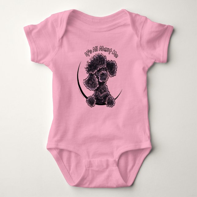 Black Toy Poodle IAAM Baby Bodysuit (Front)