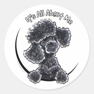 Black Toy Poodle IAAM Classic Round Sticker