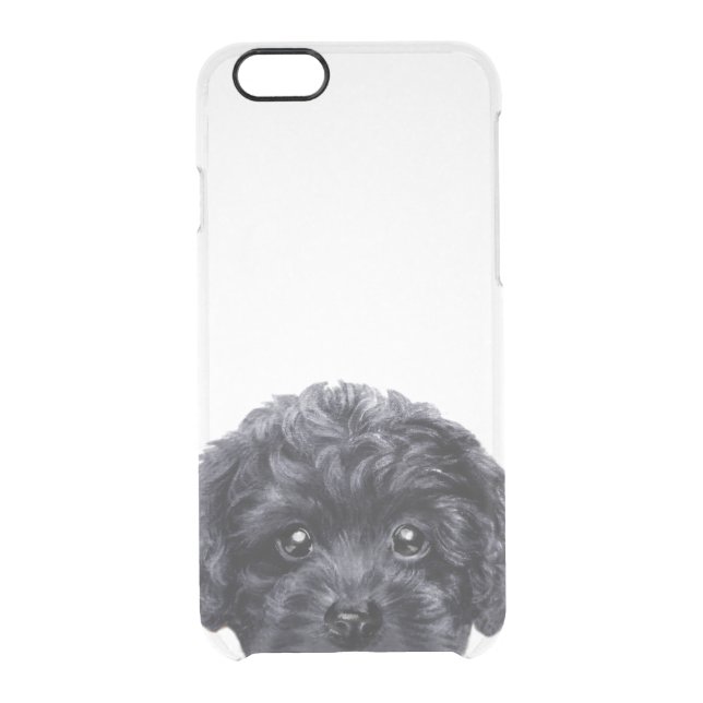 Black toy poodle  iPhone case (Back)