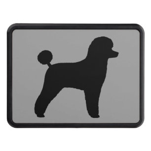 Black Toy Poodle Pet Dog Silhouette Trailer Hitch Cover