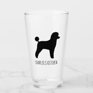 Black Toy Poodle Silhouette Personalized Dog Lover Glass