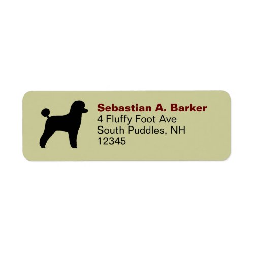 Black Toy Poodle Silhouette Return Address Labels