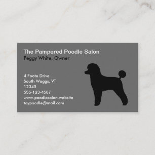 Black Toy Poodle Silhouette with Lambcut Haircut Business Card