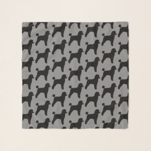 Black Toy Poodle Silhouettes Pattern Scarf