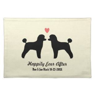 Black Toy Poodles Wedding with Custom Text Placemat
