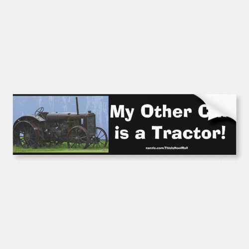 Black Tractor Farm Vehicle Art Gift Bumper Sticker
