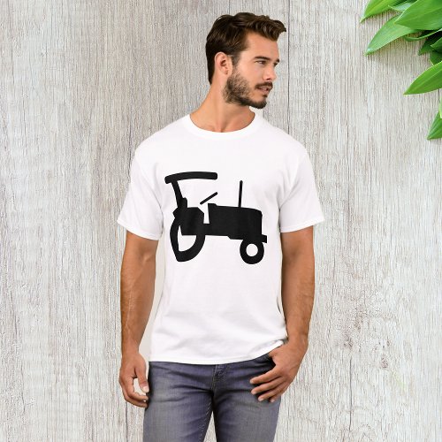 Black Tractor Mens T_Shirt