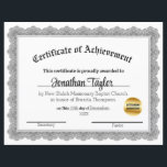 Black Traditional Certificate of Achievement<br><div class="desc">This is a certificate of achievement.  Generally,  for a church,  but can be used for other things also.</div>