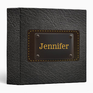 Black (traditional) Elegant Leather Look 3 Ring Binder