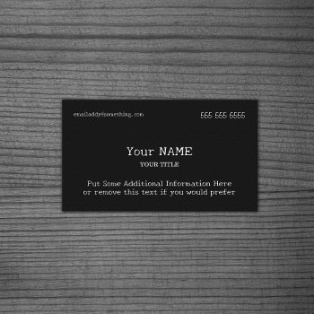 Black Traditional Type Business Card by JerryLambert at Zazzle