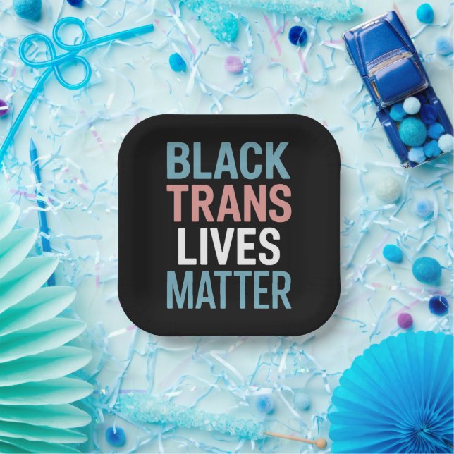 Black Trans LGBTQ Support Lives Matter Transgender Paper Plates (Party)