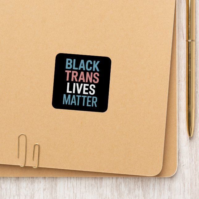Black Trans LGBTQ Support Lives Matter Transgender Patch (On Folder)