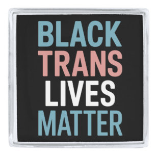 Black Trans LGBTQ Support Lives Matter Transgender Silver Finish Lapel Pin