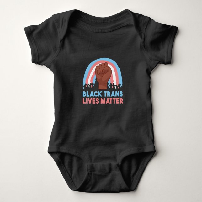Black trans lives baby bodysuit (Front)