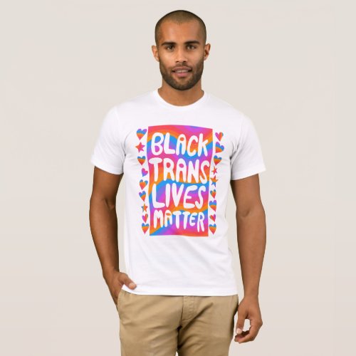 Black Trans Lives Matter BLM Transgender Rainbow  T_Shirt