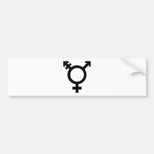 Black Transgender Symbol Bumper Sticker