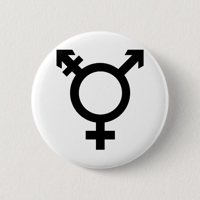 Black Transgender Symbol Button (Front)